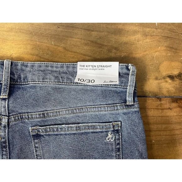 Sam Edelman Jeans The Kitten Straight Mid Rise Ankle Raw Hem Size 10/30 NWT - Picture 8 of 11